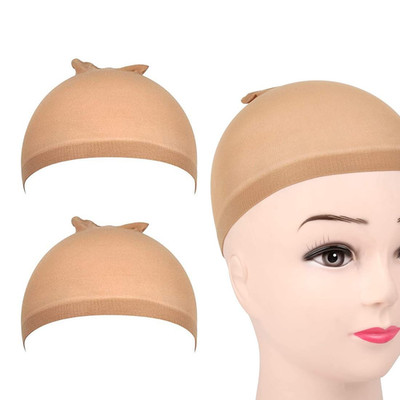 Perückenkappen 2 Stück dehnbar atmungsaktiv Nylon Haarnetz neutral beige