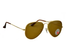 Ray-Ban Sunglasses RB3025 Aviator Classic Gold Frame Polarized Brown Lenses 58mm