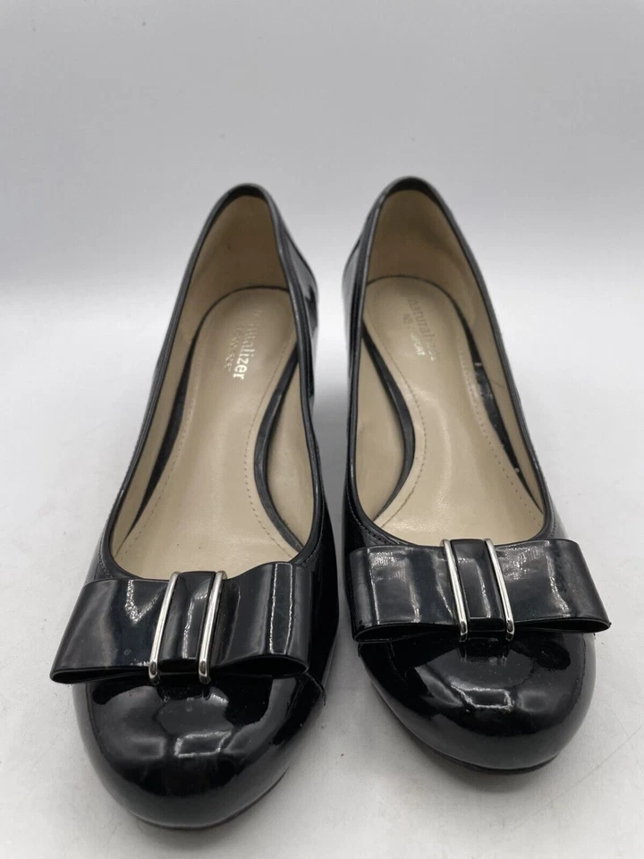 Tacón de salón Naturalizer N5 Comfort Sweet para mujer talla 8 charol negro lazo Foto 2 de 4