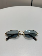 Chic Women Oval Sunglasses Gold Metal Frame Dark Grey Tint Lens Glasses New
