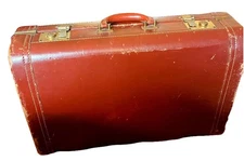 Vintage Hard Leather Luggage Suitcase
