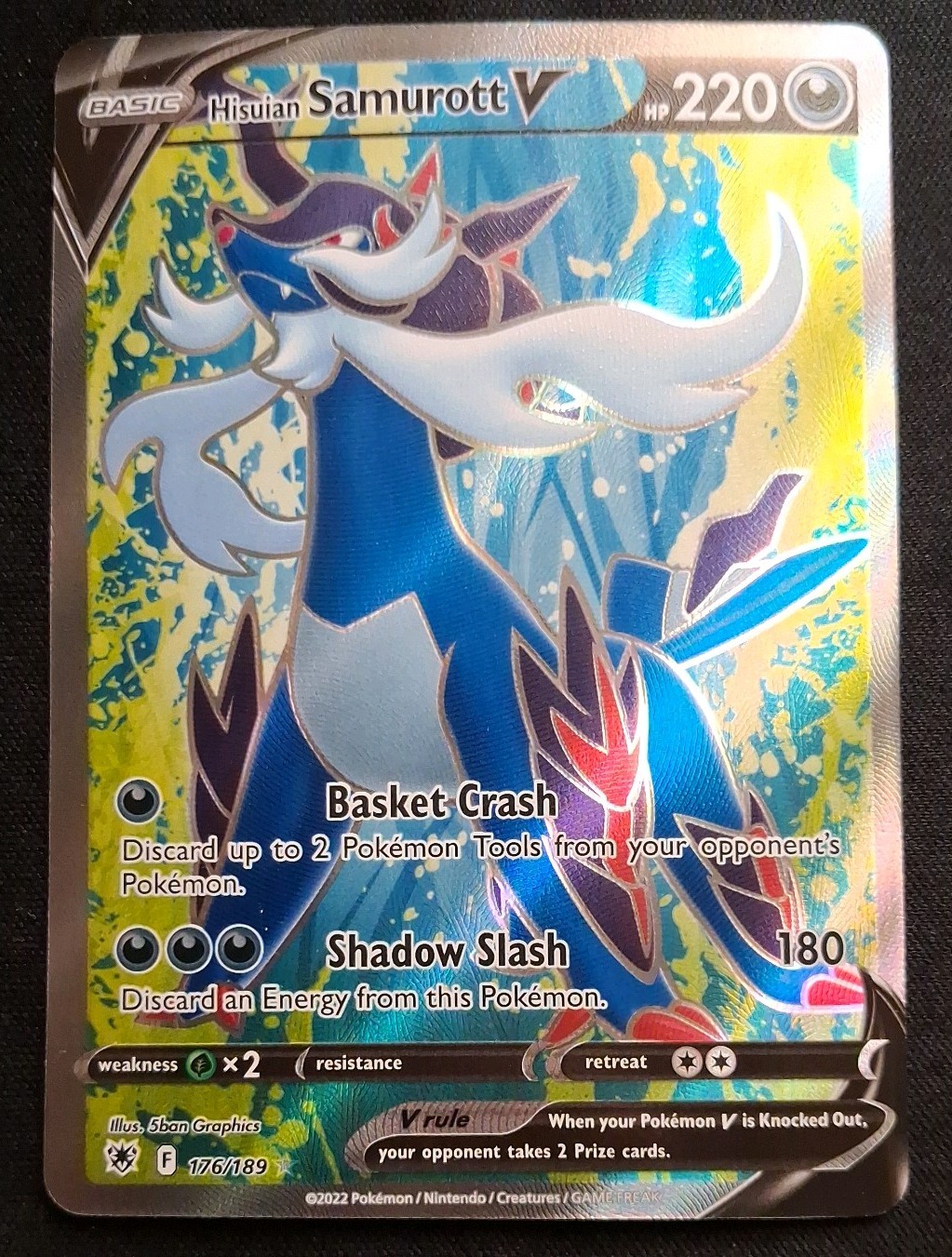 Hisuian Samurott V 176/189 Astral Radiance – Full Art Ultra Rare Pokemon TCG LP