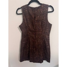 Reformation Brown Mini Dress – Sleeveless Y2K Animal Print Size 4
