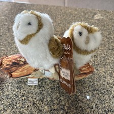 NWT Folkmanis 2 Baby Barn Owl Finger Puppets on Branch Storytelling Owls