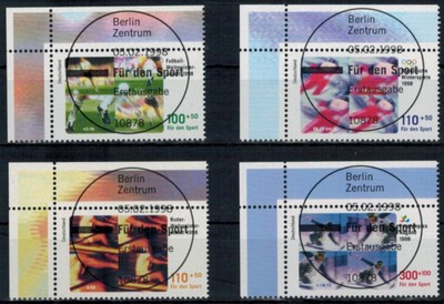 Bund 1968-71 Bogenecke Eckrand Vollstempel Sport Fußball oben links Ersttags-SST