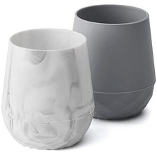 SAMiGO Silicone Baby Cups, 6-12 Months, Open Cups for Training Water