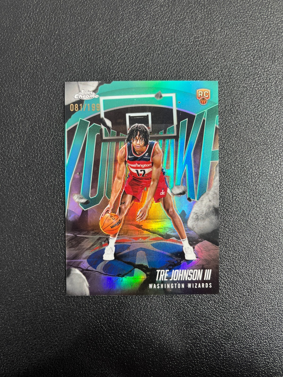 2025-26 Topps Chrome Basketball Tre Johnson III Rc Youthquake Aqua 081/199 BJLT