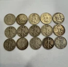 Lot of 15 90% Silver Half Dollar Mix 5 Franklin, 10 Walking Liberty Coins