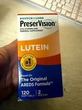 Bausch & Lomb PreserVision Eye Vitamin and Mineral Supplement, Lutein, 120 Soft