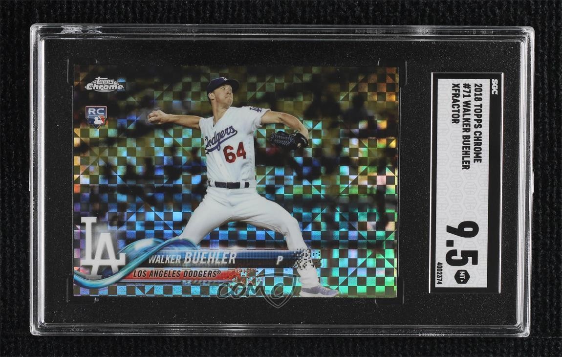 2018 Topps Chrome X-Fractor Walker Buehler #71 SGC 9.5 Mint+ 05f4