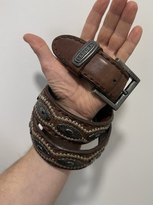 DDP 7606 Sendra Brown Leather Belt Conchos Unisex Western Cowboy size 95 cm