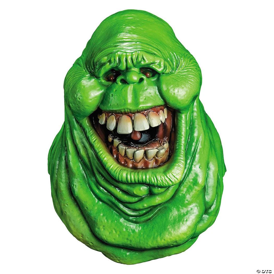 Ghostbusters Slimer Glow-in-Dark Overhead Vinyl Mask | One Size | Trick Or Treat