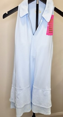 NWT Lilly Pulitzer Luxletic Meryl Tennis Dress Light Blue Built In Shorts Size S
