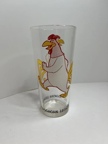 Vintage 1973 Pepsi Foghorn Leghorn Looney Tunes FEDERAL Thin Glass – Black Lette