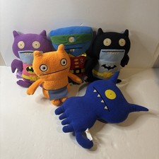Uglydoll Plush Stuffed Animals Lot of 5-Batman, Robin,batgirl, And More