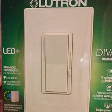 Lutron DVWCL-153PH-LA 150W Dimmer Switch with Wallplate - Light Almond
