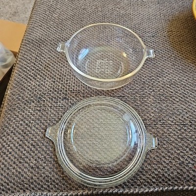 Vintage Glass PYREX #019 600 ml 20 oz Casserole Bowl Dish w/Lid