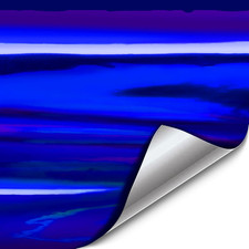 Holographic Chrome Blue Vinyl Wrap Diy Air-release Adhesive Film 1ft X 5ft