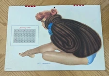 Vintage 1949 Esquire Pinup Girls 12 Month Calendar - Full & Intact - By Al Moore