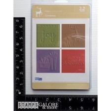 QuicKutz Stencils Embossing Folder EF-2X2-050 SET 4 THINLITS CHRISTMAS DEER 921