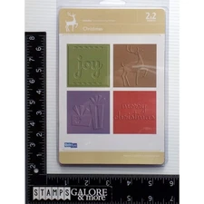 QuicKutz Stencils Embossing Folder EF-2X2-050 SET 4 THINLITS CHRISTMAS DEER #921