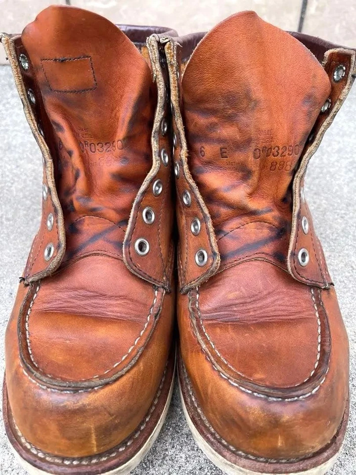 Red Wing Hombres US6 E Irish Setter Moc Botas 8885 Marrón Cuero Genuino Usado - Imagen 2 de 4