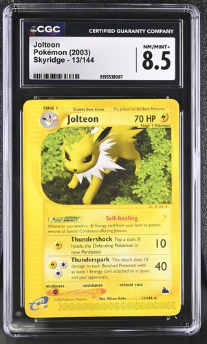 CGC 8.5 Jolteon 13/144 Skyridge Non Holo Pokemon Card
