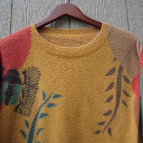 Maglione YesNo donna M oversize grafica stampa pesce misto lana accogliente nonna - Foto 2 di 13