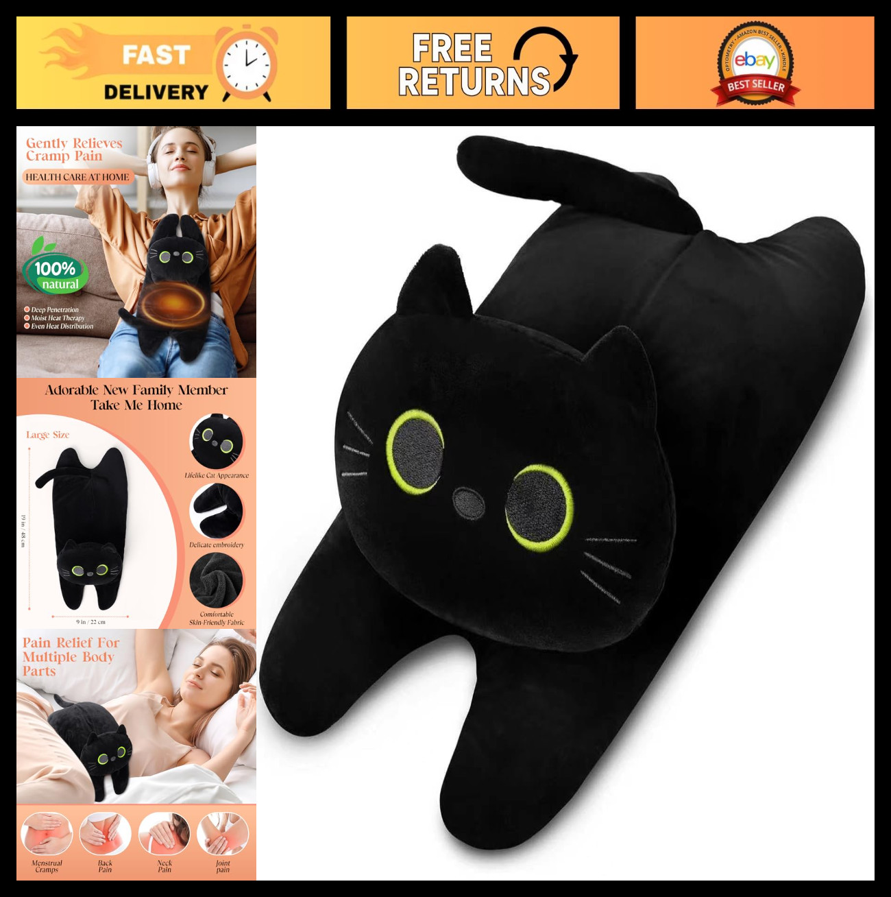 For Pain Relief - 19"x9" Microwavable Heat Pack For Neck,