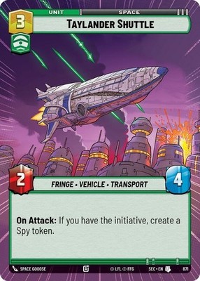1 x Taylander Shuttle - Hyperspace Foil - Secrets of Power - NM-Mint - Star Wars
