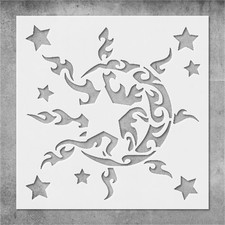 Sun Moon Stars Design Wall Art Reusable Plastic Stencil - StencilAir
