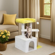 27.5" Indoor Portable Cat Tree Tower with Cat Scratching Post, Condo, Toy Ball