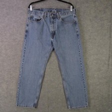 Levis 505 Jeans Mens 36x29 Blue Regular Fit Straight Leg Zip Fly Denim Red Tab