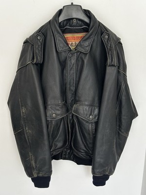 Vintage Ghetto Blaster Rare UdSSR Leather Jacket 80  Größe M