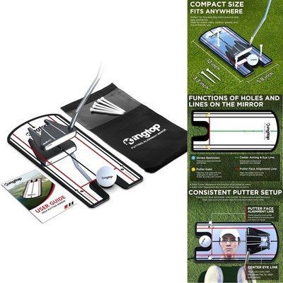Golf Putting Mirror Alignment Training Aid Indoor Outdoor Practice Putter Tutor