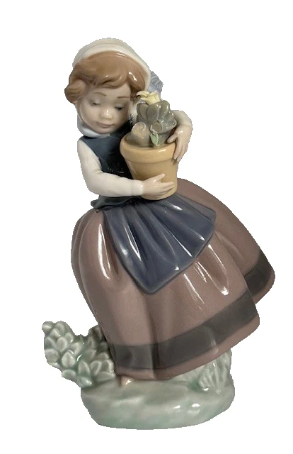 Lladro Girl With Flower Basket for sale | eBay