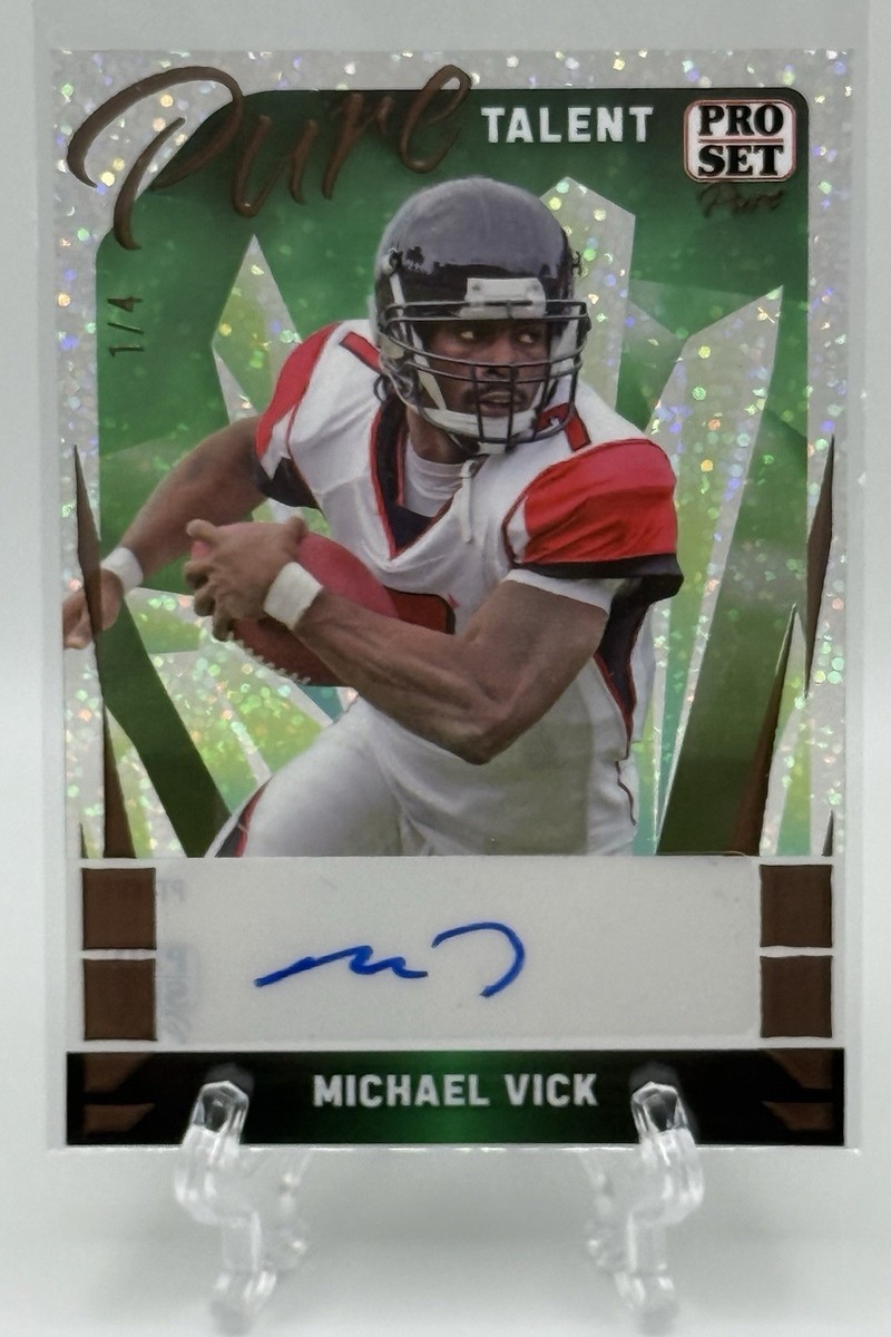 Michael Vick 2023 Leaf Pro Set Pure Talent Green Autograph Auto /4
