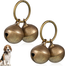 4 Pcs Dog Collar Bells, Bells for Cat Collars, Pet Training Bell, Copper Bell, L