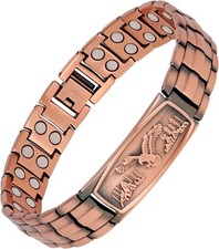 Pulsera de cobre para hombre de triple fuerza con imanes potentes de