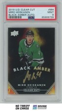 2019-20 UD Clear Cut Black Amber Auto Miro Heiskanen PSA 9 #MH Dallas Stars