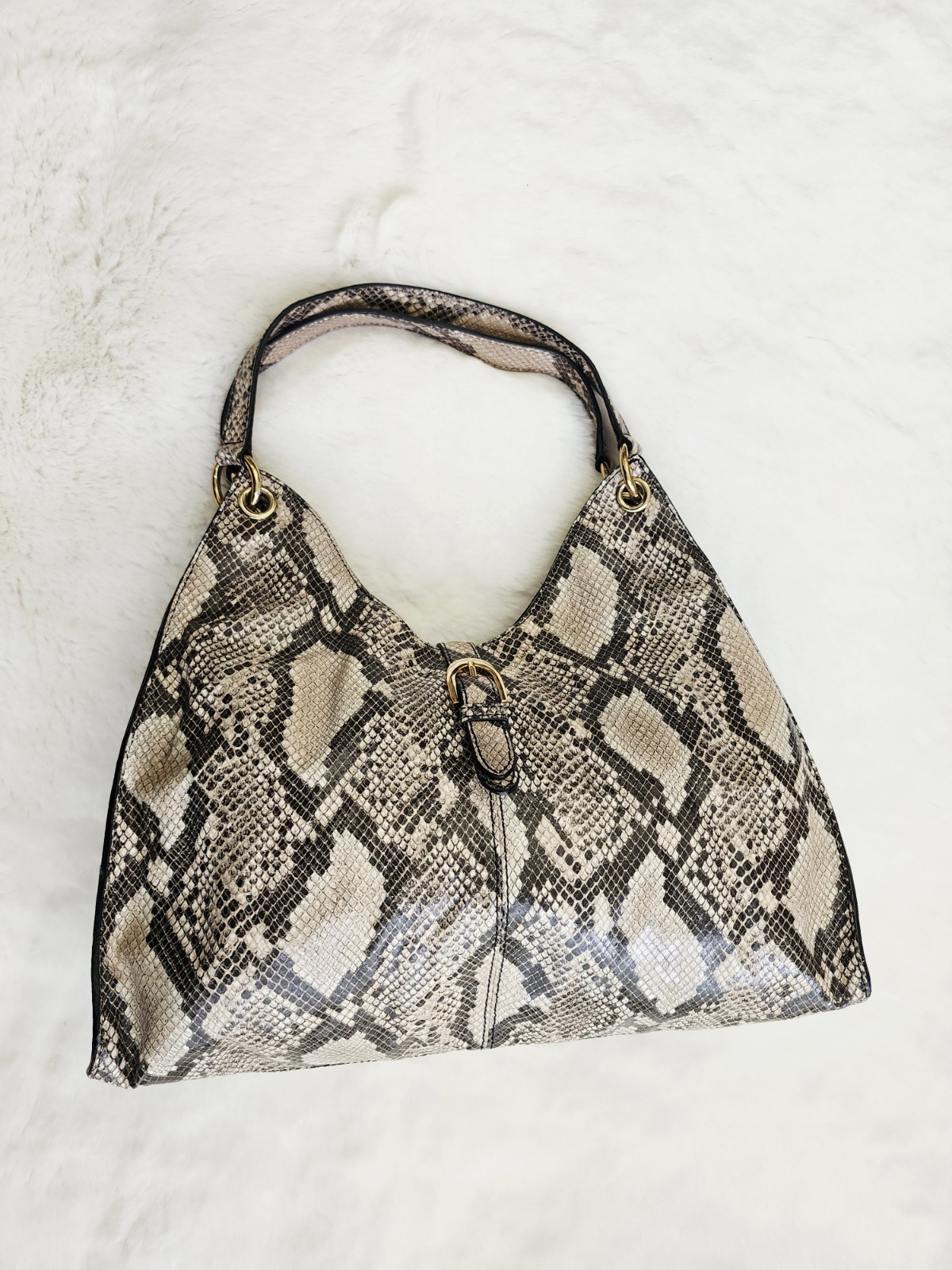 Talbots Python Snakeskin Leather Tan Work Handbag… - image 22