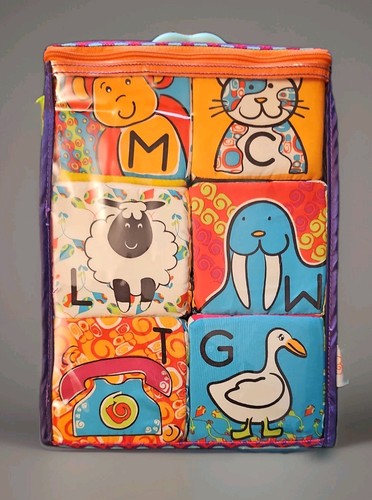 B Baby Toys ABC Blocks Soft Cloth Blocks only - Educational Alphabet Zip Bag