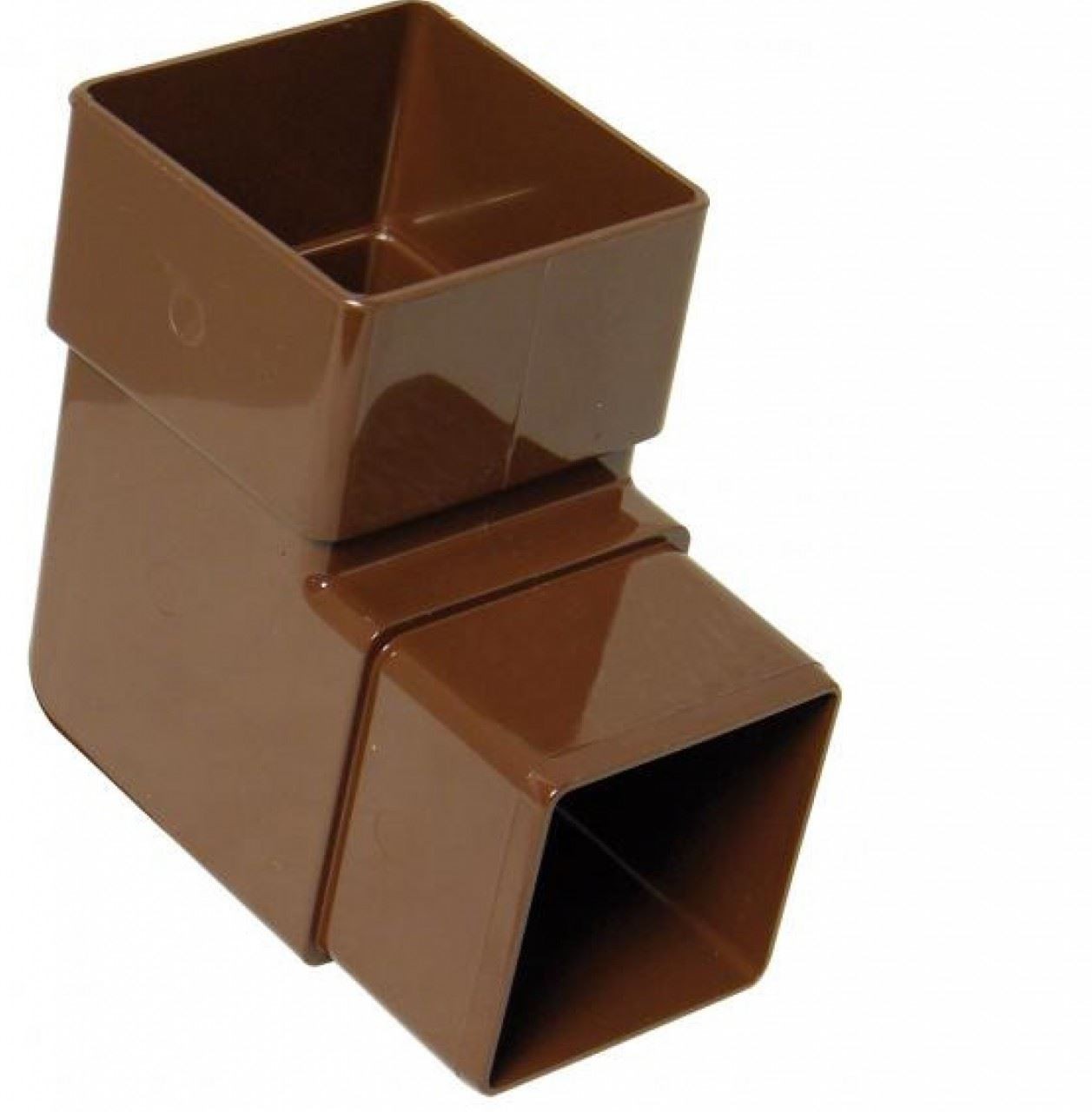 FLOPLAST 65mm Square Downpipe 92.5 Degree Offset Bend - Brown - Pack of 2 - Image 2