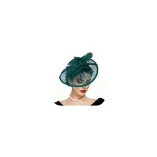 Fascinators Hats for Women Tea Party Hat Vintage Feather Mesh 0, Green