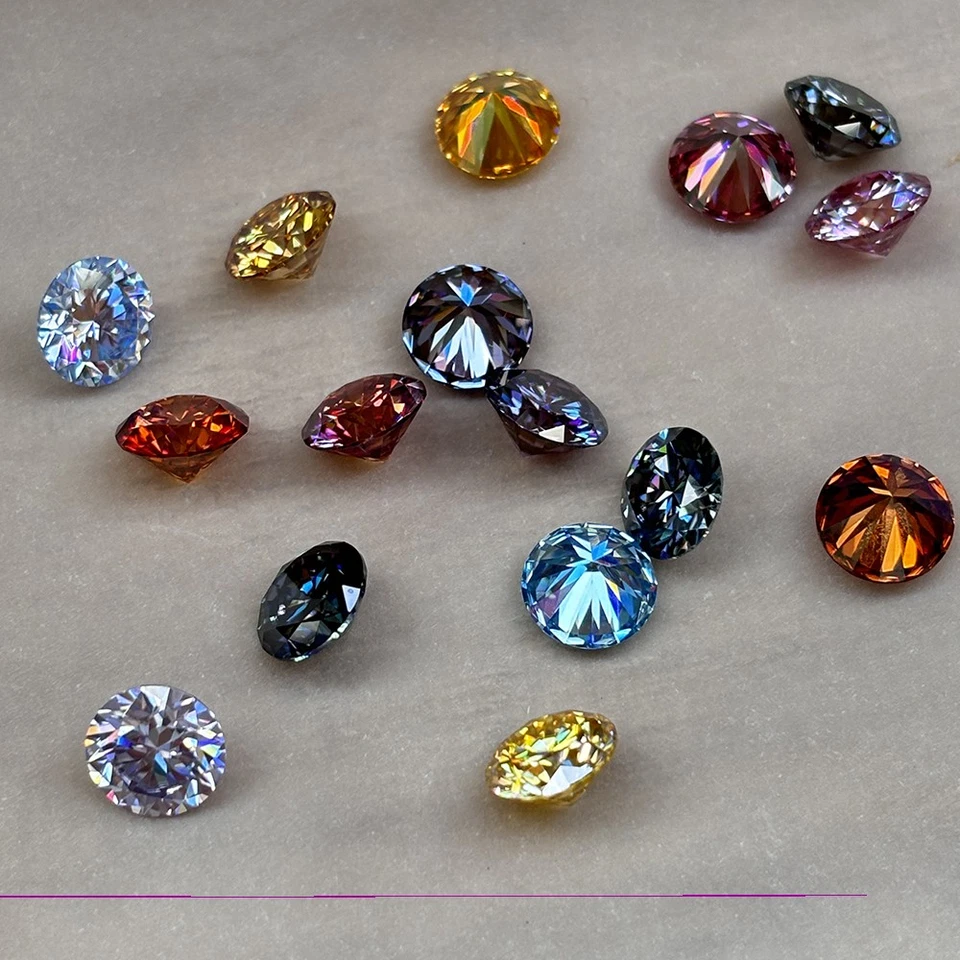 Multicolored Round Shaped 1PCS 5mm-11mm Loose Moissanite With GRA Certificate - Image 4 of 4