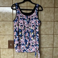 Women s Plus Floral Tropical Vacationcore Tankini Swim Top, Sz 1XL