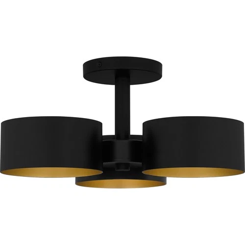Quoizel QSF6745 Nala 3 Light 17"W Semi-Flush Ceiling Fixture - Black - Picture 5 of 7