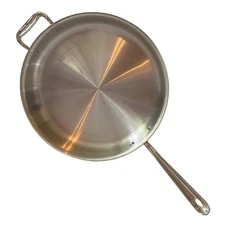 All-Clad Stainless Mc2 6 qt Deep Saute Pan Frying Pan Dual Handle NO LID D3