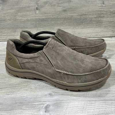 Skechers Mens Relaxed Fit Memory Foam Khaki Expected Avillo Shoes 64109 Size 12