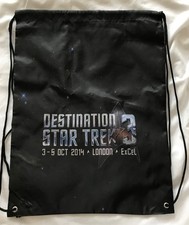 DESTINATION STAR TREK 3 CONVENTION EXCEL LONDON OCT 2014 DRAW STRING BAG NEW